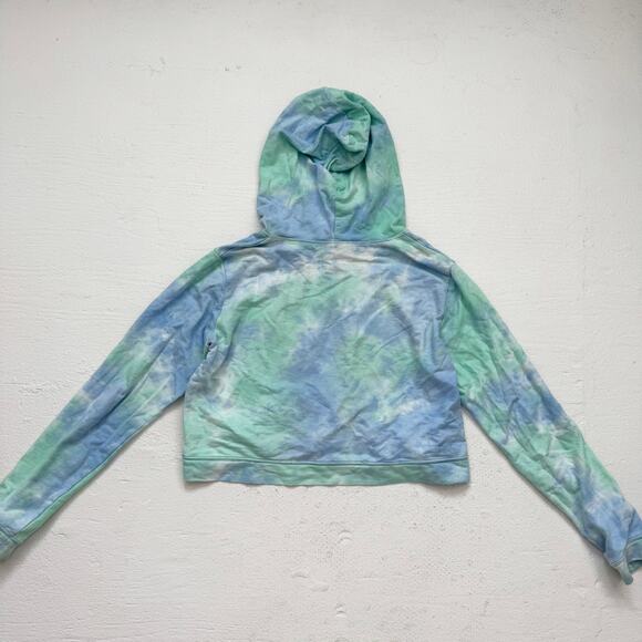 Kualoa Hawaii Blue Green Tie Dye Crop Hoodie Sweatshirt Women’s Medium - Picture 5 of 5